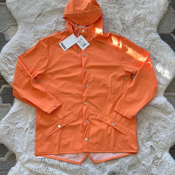 Rains Waterproof Jacket in Orange Size M - Picture 7 of 7